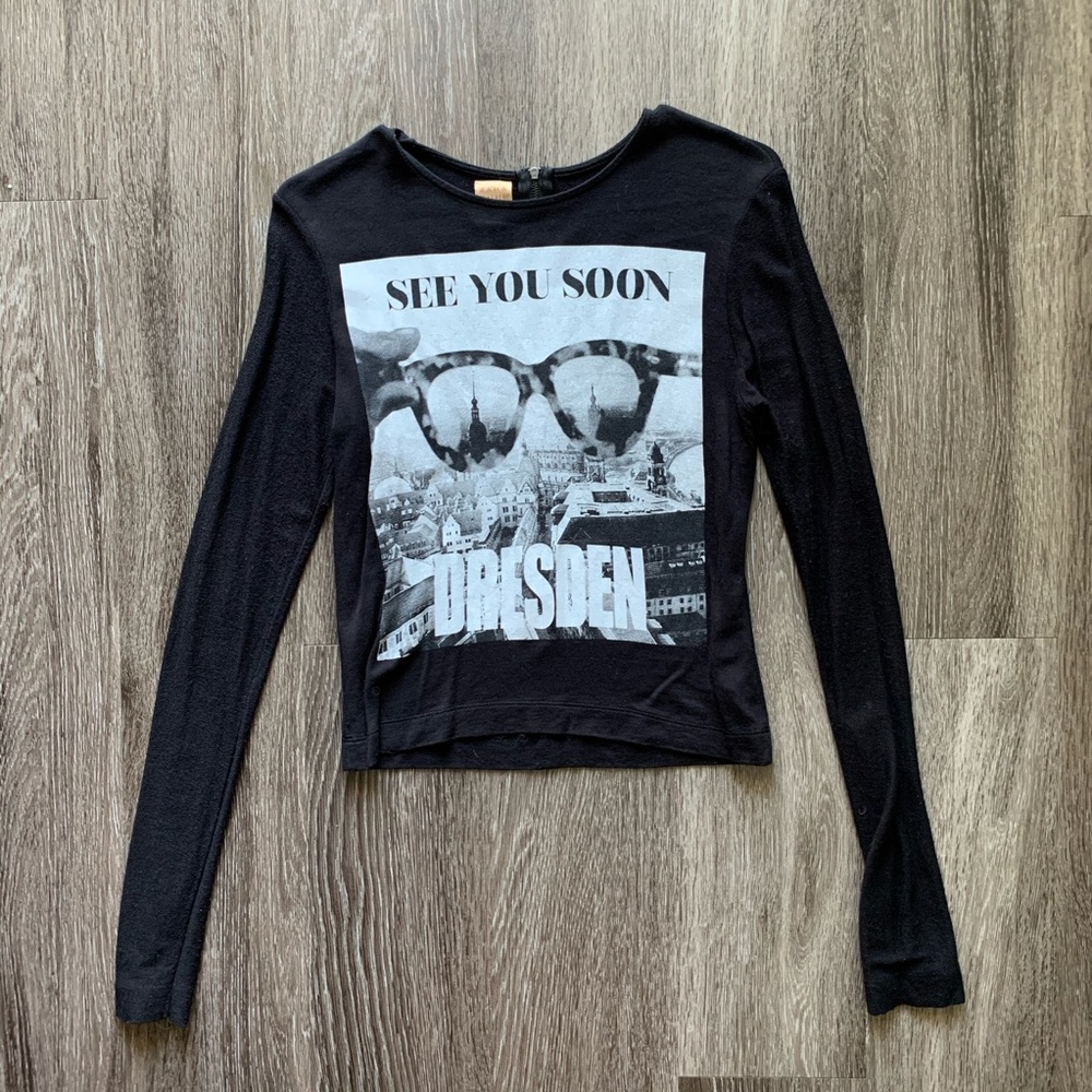 Zara Trafaluc Long Sleeve Shirt Black Size Small